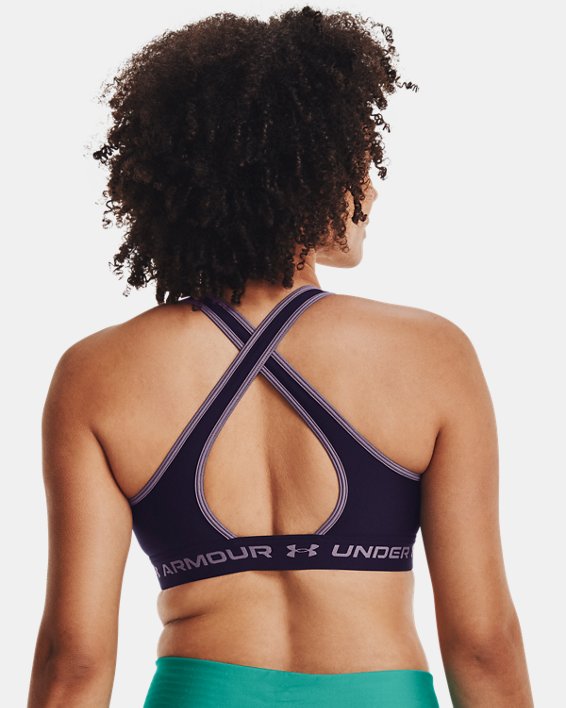 Women's Armour® Mid Crossback Sports Bra, Purple, pdpMainDesktop image number 5